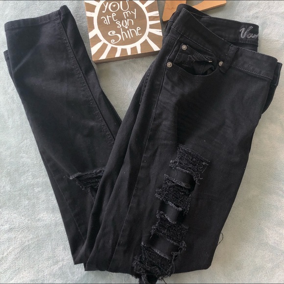 Pants - Distressed Black Jeans